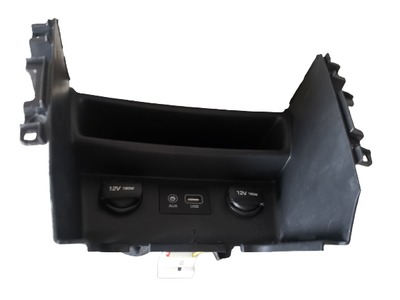 Czarny schowek z portem USB AUX do Hyundai Kona
