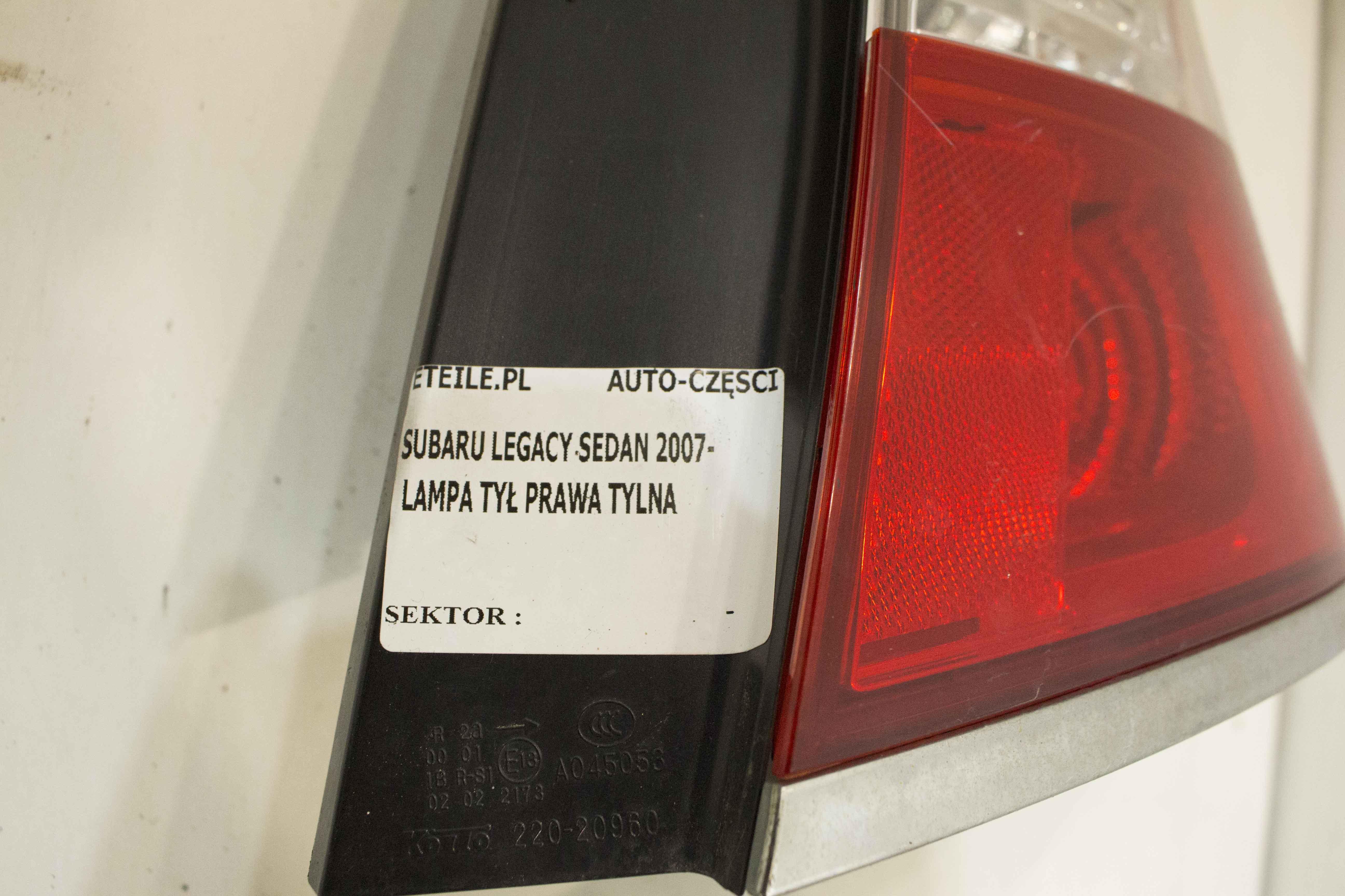Lampa Prawy Tył Tylna Prawa Subaru Legacy Iv Sedan Sklep