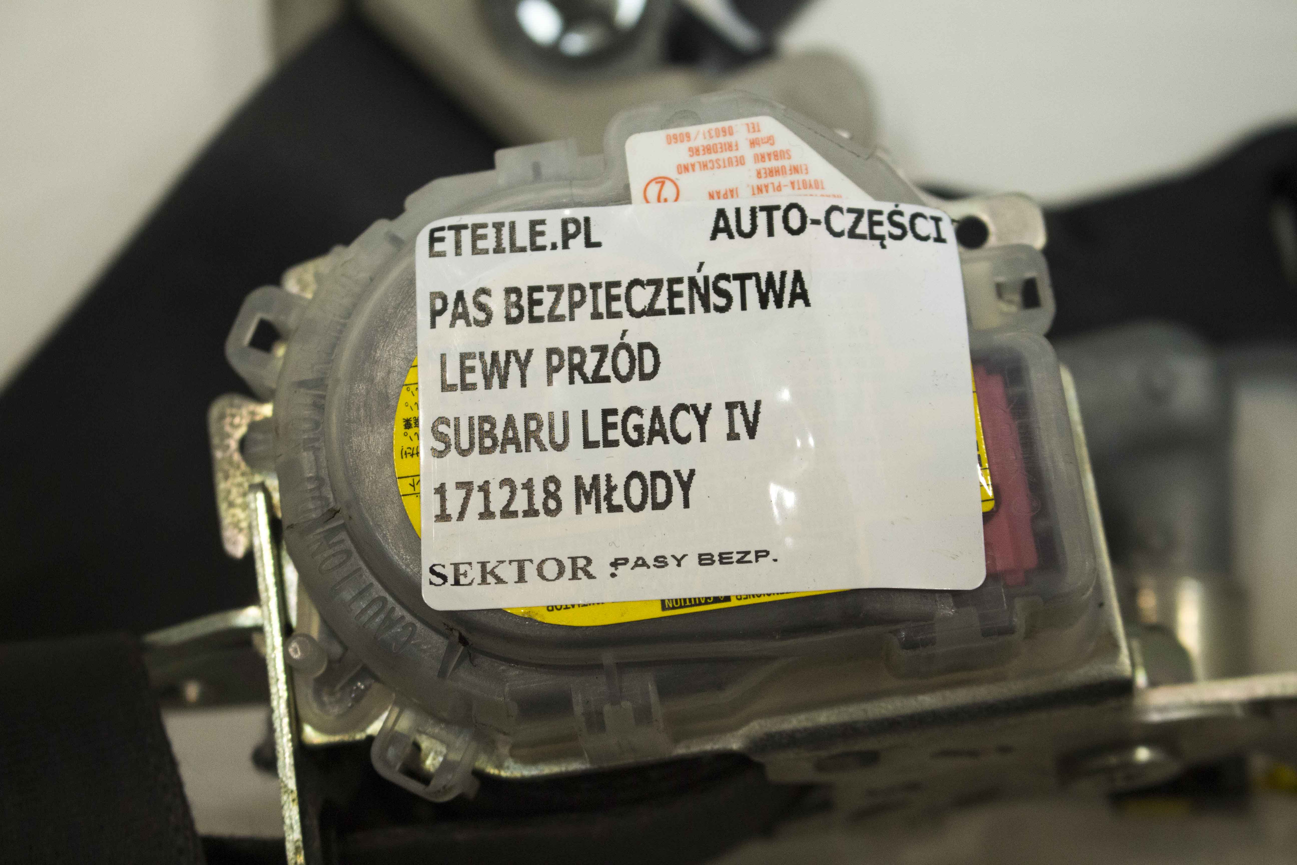 Pas Bezpieczeństwa Napinacz Lewy Przód Kierowcy Subaru